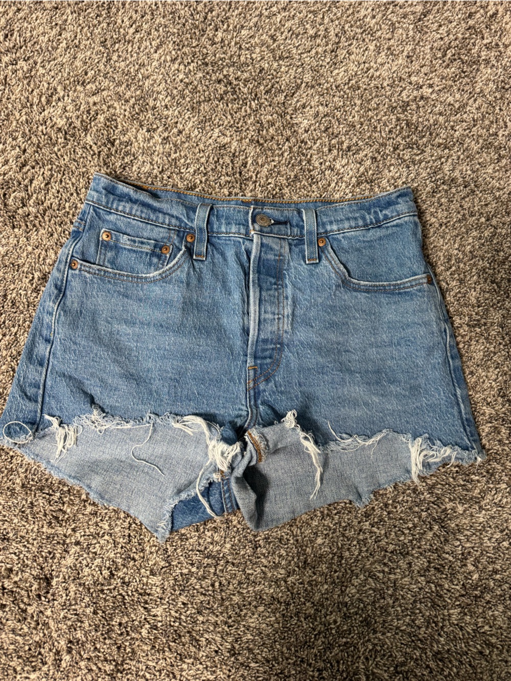 Women’s Distressed Blue Denim Shorts